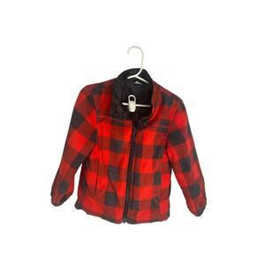 Osh Kosh B’Gosh Buffalo plaid red black reversible jacket w/ pockets toddler
